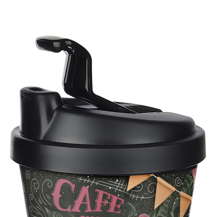 Lillu 14 oz Motto Thermal Travel Mug with Secure Flip-Top Lid