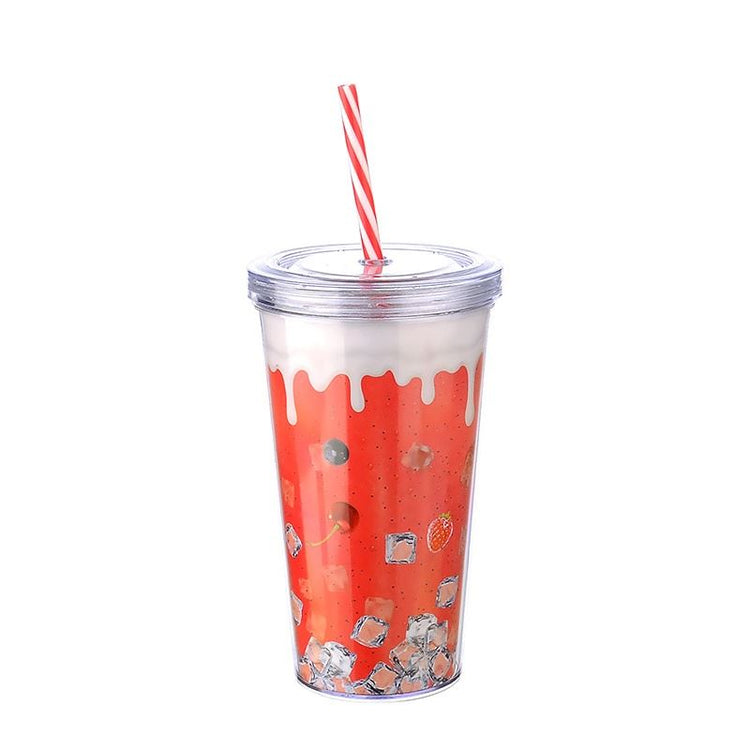 Lillu 20 oz Summer Camp Clear Tumbler with Reusable Straw & Lid