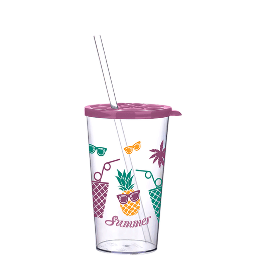 Lillu 24 oz Boba & Shake Clear Tumbler with Reusable Straw