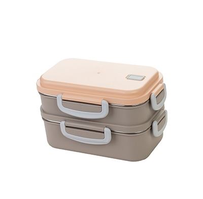 Lillu 29 oz Aura Double-Tier Stainless Steel Bento Lunch Box
