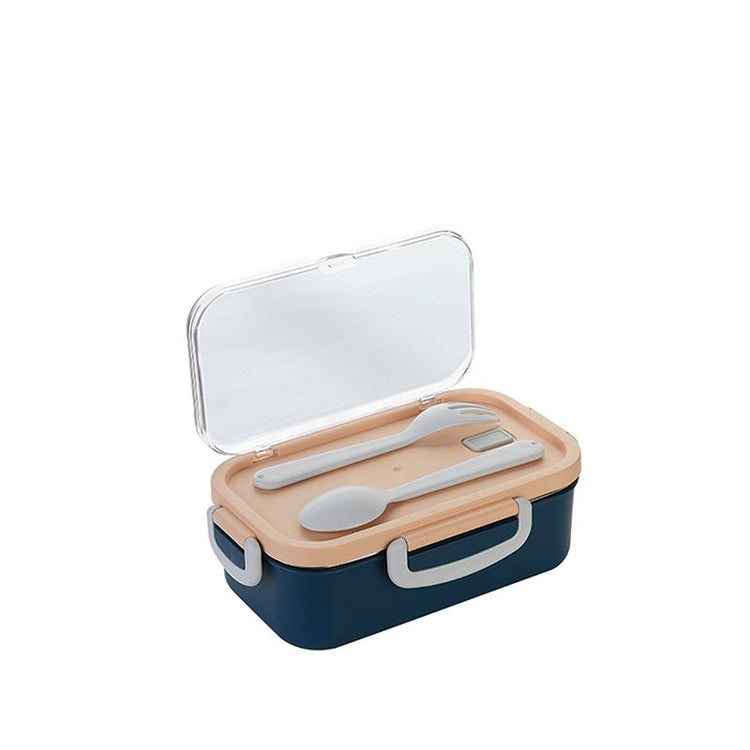 Lillu 15 oz Aura Divided Stainless Steel Bento Box with Cutlery Set