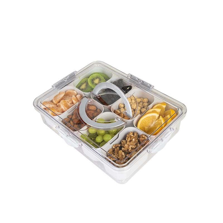 Lillu Divided Snack & Charcuterie Serving Tray with Airtight Lid