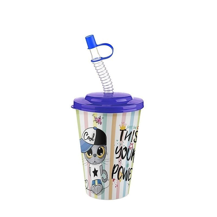 Lillu 14 oz Cute Animal Tumbler with Reusable Straw & Lid