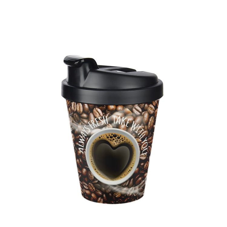Lillu 14 oz Motto Thermal Travel Mug with Secure Flip-Top Lid