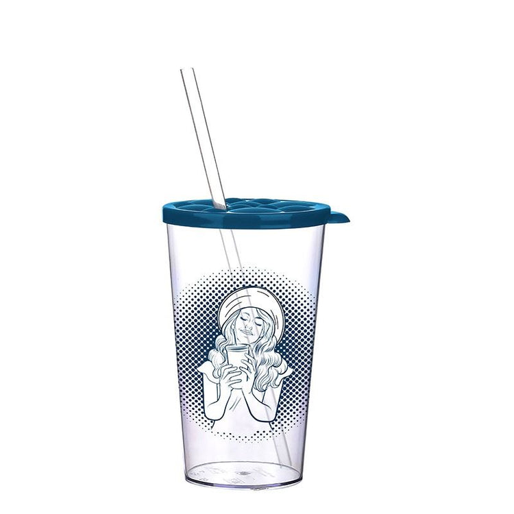 Lillu 24 oz Boba & Shake Clear Tumbler with Reusable Straw