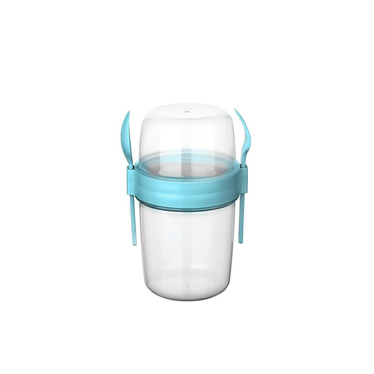 Lillu 22 oz Take'N Go Dual-Compartment Cereal & Yogurt Cup with Spoon