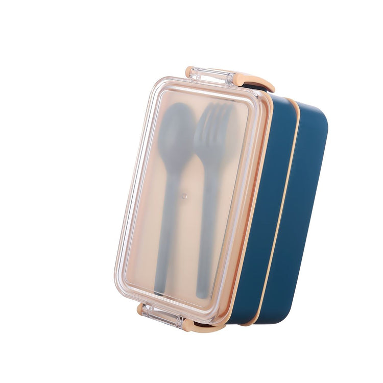 Lillu 30 oz Fely Double-Tier Bento Lunch Box with Cutlery Set