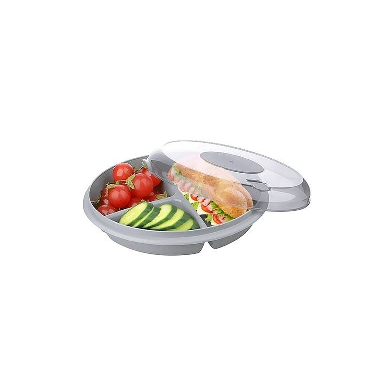 Lillu Easy-Care 3-Compartment Round Food Storage & Serving Tray