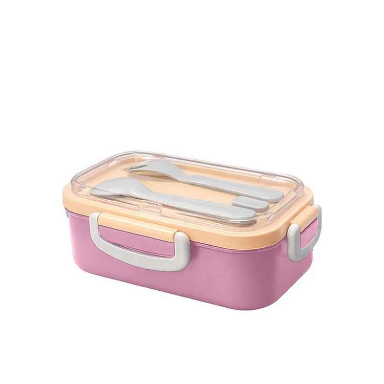 Lillu 15 oz Aura Divided Stainless Steel Bento Box with Cutlery Set